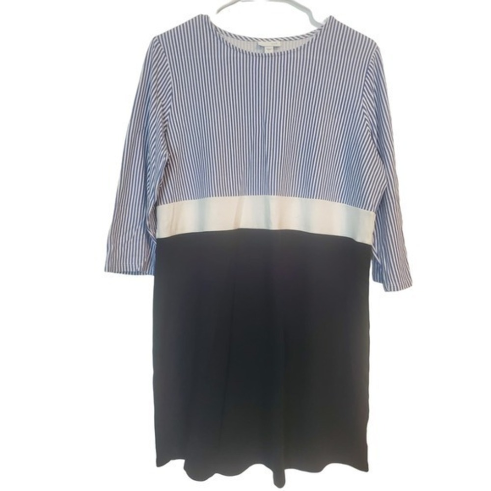 J. Jill Blue‎ Strip and Black Women's Shift Dress Size Large